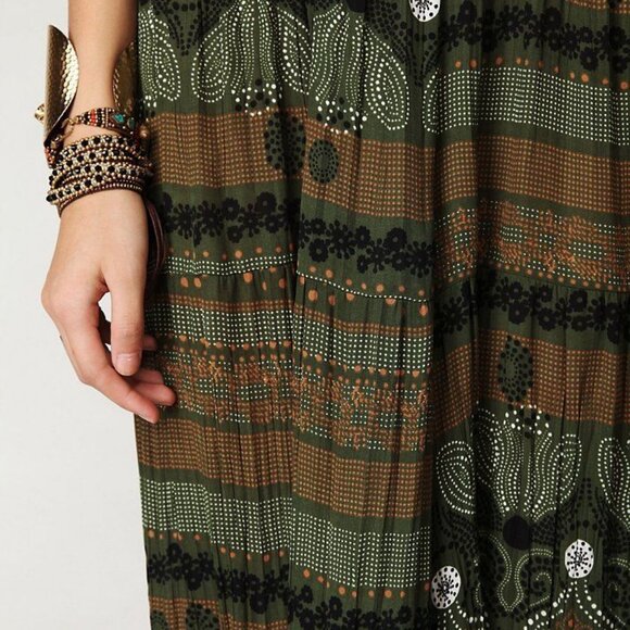 XS Free People NWT Emerald Rust Jumpsuit wide legs dress maxi crinkled - Picture 7 of 10